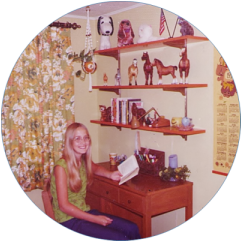 Nancy Loewen as child, in room